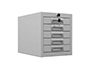 BLOC MULTITIROIR PHOENIX SERIE MD MD0304G 5 TIROIRS    SERRURE A CLE COLORIS GRIS