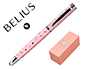 ROLLER BELIUS COLLECTION1 ALUMINIUM ENCRE NOIRE COLORIS ROSE DESIGN RELIEF ARGENTE    BOITE DESIGN