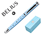 ROLLER BELIUS COLLECTION1 ALUMINIUM ENCRE NOIRE COLORIS BLEU CIEL DESIGN RELIEF       ARGENTE BOITE DESIGN