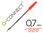 STYLO-BILLE Q-CONNECT CRITURE MOYENNE 0.7MM ENCRE CLASSIQUE BILLE INDFORMABLE CAPUCHON COULEUR ENCRE ROUGE