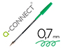 STYLO-BILLE Q-CONNECT CRITURE MOYENNE 0.7MM ENCRE CLASSIQUE BILLE INDFORMABLE CAPUCHON COULEUR ENCRE VERT
