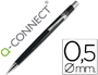 PORTE-MINES Q-CONNECT CONFORT 0.5MM CLIP METAL GRIP CAOUTCHOUC ANTI-FATIGUE CORPS COLORIS NOIR