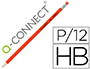 CRAYON GRAPHITE Q-CONNECT HB CORPS HEXAGONAL USAGE COURANT BOUT GOMME
