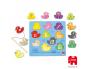 LA PECHE AUX CANARDS GOULA APPRENTISSAGE COULEURS ET     CHIFFRES 10 PIECES 1 CANNE    MAGNETIQUE 1 SUPPORT EN BOIS