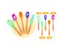 CHEF CLUB CHEFCLUB KIT DE MINI USTENSILES TETES EN      SILICONE MANCHES EN BAMBOU 5  USTENSILES
