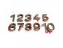 APPROCHE DU NOMBRE WISSNER CHIFFRES EN RELIEF ET BOULES  11 CHIFFRE ET 60 BOULES ROUGE