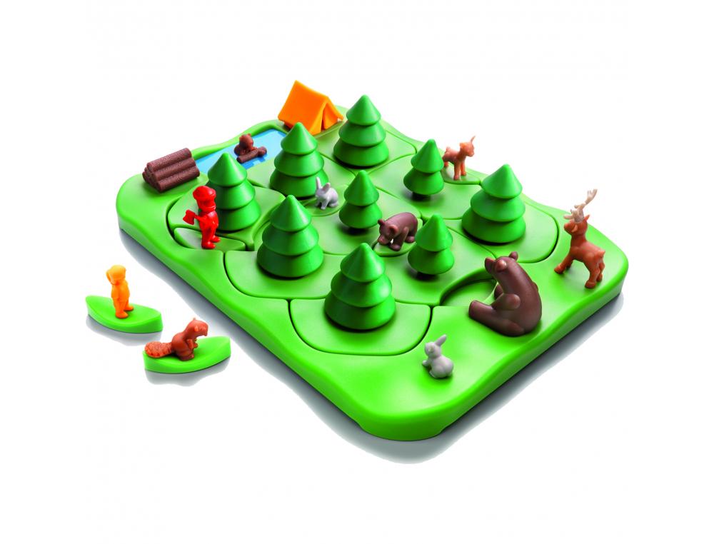 LOGIQUE REFLEXION SMART PARC OURS EN FORET 80 DEFS         EVOLUTIFS 1 PLATEAU DE JEU 9  TUILES SAPIN 6 FIGURINES 1