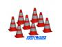 DELIMITATION FIRST LOISIRS BALISES BICOLORES RESISTANTES ET A BASES CARREES 23 CM LOT  DE 8