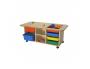 TABLE MULTIACTIVITES CULTURE CLUB 2 OUVERTURES CENTRALES 2 COUVERCLES ESPACE STOCKAGE 4  ROULETTES AVEC FREINS