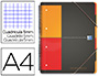 CAHIER TRIEUR OXFORD ORGANISER BOOK OPTIK PAPER COUVERTURE POLYPROPYLNE 160 PAGES 5X5MM 3 RABATS FERMETURE LASTIQUE