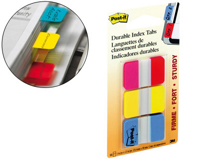 Marque-pages rigides uni classique Post-It - distributeur de 66 index sur