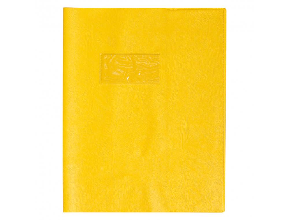 PROTEGE-CAHIER CLAIREFONTAINE 17X22CM PLASTIQUE 22/100E     OPAQUE COLORIS JAUNE