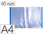 PROTEGE DOCUMENTS EXACOMPTA A4 COUVERTURE POLYPRO SOUPLE  MATE 40 VUES GRAINEES ANTI    REFLET COLORIS BLEU