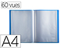 PROTEGE DOCUMENTS EXACOMPTA A4 COUVERTURE POLYPRO SOUPLE  MATE 60 VUES GRAINEES ANTI    REFLET COLORIS BLEU