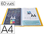 PROTEGE DOCUMENTS EXACOMPTA A4 COUVERTURE POLYPRO SOUPLE  MATE 60 VUES GRAINEES ANTI    REFLET COLORIS JAUNE