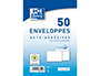 ENVELOPPES BLANCHES OXFORD AUTO ADHESIVES AVEC BANDE DE  PROTECTION 80 G 114X162 MM 50 UNITES