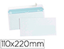 ENVELOPPE GPV CONOMIQUE VLIN BLANC 75G DL 110X220MM ADHSIVE FENTRE 45X100MM PAQUET 50 UNITS