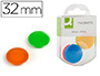 AIMANT Q-CONNECT DIAMTRE 25MM AFFICHAGE SIGNALISATION TOUTES SURFACES MTALLIQUES COLORIS ASSORTIS BOTE 4 UNITS