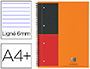 CAHIER NOTEBOOK OXFORD OPTIK PAPER COUVERTURE RIGIDE A4+ 21X32CM 160 PAGES LIGN FEUILLES DTACHABLES PERFORES ORANGE