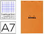 BLOC BUREAU RHODIA A7 PAPIER VLIN SURFIN COUVERTURE ENDUITE ENVELOPPANTE 74X105MM 80F DTACHABLES 80G 5X5MM ORANGE