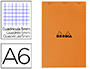 BLOC BUREAU RHODIA A6 PAPIER VLIN SURFIN COUVERTURE ENDUITE ENVELOPPANTE 105X148MM 80F DTACHABLES 80G 5X5MM ORANGE