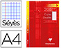 COPIE DOUBLE CLAIREFONTAINE A4 210X297MM PAPIER VLIN VELOUT 200P 90G SYS PERFORES TUI VERNI