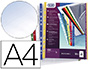 POCHETTE OXFORD POLYPROPYLNE LISSE 9/100E ANTISTATIQUE 11 TROUS A4 210X297MM BORDS COULE UR COLORIS ASSORTIS 10 UNITS