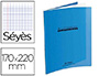CAHIER PIQU CONQURANT CLASSIQUE COUVERTURE POLYPROPYLNE RIGIDE TRANSPARENTE 17X22CM 96 PAGES 90G SYS COLORIS BLEU