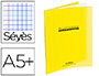 CAHIER PIQU CONQURANT CLASSIQUE COUVERTURE POLYPROPYLNE RIGIDE TRANSPARENTE A5+ 17X22CM 96 PAGES 90G SYS JAUNE
