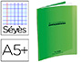 CAHIER PIQU CONQURANT CLASSIQUE COUVERTURE POLYPROPYLNE RIGIDE TRANSPARENTE A5+ 17X22CM 96 PAGES 90G SYS VERT