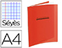 CAHIER PIQU CONQURANT CLASSIQUE COUVERTURE POLYPROPYLNE RIGIDE TRANSPARENTE A4 21X29,7CM 96 PAGES 90G SYS ROUGE