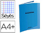 CAHIER PIQU CONQURANT CLASSIQUE COUVERTURE POLYPROPYLNE RIGIDE TRANSPARENTE A4+ 24X32CM 96 PAGES 90G SYS BLEU