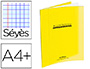 CAHIER PIQU CONQURANT CLASSIQUE COUVERTURE POLYPROPYLNE RIGIDE TRANSPARENTE A4+ 24X32CM 96 PAGES 90G SYS JAUNE