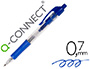STYLO-BILLE Q-CONNECT RTRACTABLE CRITURE MOYENNE 0.7MM ENCRE CLASSIQUE CLIP GRIP PRHENSION COULEUR ENCRE BLEU