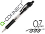 STYLO-BILLE Q-CONNECT RTRACTABLE CRITURE MOYENNE 0.7MM ENCRE CLASSIQUE CLIP GRIP PRHENSION COULEUR ENCRE NOIRE