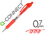 STYLO-BILLE Q-CONNECT RTRACTABLE CRITURE MOYENNE 0.7MM ENCRE CLASSIQUE CLIP GRIP PRHENSION COULEUR ENCRE ROUGE
