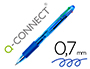 STYLO-BILLE Q-CONNECT 4 COULEURS CRITURE MOYENNE 0.7MM CORPS TRANSLUCIDE BLEUT ENCRE CLASSIQUE NOIR BLEU ROUGE VERT