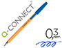 STYLO-BILLE Q-CONNECT CRITURE FINE 0.3MM ENCRE CLASSIQUE BILLE INDFORMABLE CAPUCHON ENCRE COULEUR BLEU