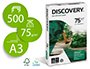 PAPIER DISCOVERY MULTIFONCTION GRAND VOLUME SANS BOURRAGE A3 75G/M2 BLANCHEUR 161 OPACIT 92 RIGIDIT 100 500 FEUILLES