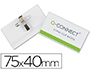 BADGE Q-CONNECT PVC RIGIDE TRANSPARENT PINCE OU PINGLE FORMAT 40X75MM CARTE VISITE