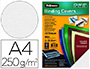 COUVERTURE FELLOWES GRAIN CUIR 250G FORMAT A4 COLORIS BLANC PAQUET 100 UNITS
