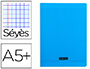 CAHIER PIQU CLAIREFONTAINE COUVERTURE POLYPROPYLNE TRANSPARENTE A5+ 17X22CM 96 PAGES 90G SYS COLORIS BLEU