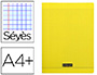 CAHIER PIQU CLAIREFONTAINE COUVERTURE POLYPROPYLNE TRANSPARENTE A4+ 24X32CM 96 PAGES 90G SYS COLORIS JAUNE