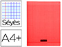 CAHIER PIQU CLAIREFONTAINE COUVERTURE POLYPROPYLNE TRANSPARENTE A4+ 24X32CM 96 PAGES 90G SYS COLORIS ROUGE