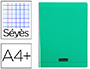 CAHIER PIQU CLAIREFONTAINE COUVERTURE POLYPROPYLNE TRANSPARENTE A4+ 24X32CM 96 PAGES 90G SYS COLORIS VERT