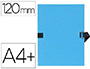CHEMISE EXACOMPTA CARTON PAPIER TOIL 240X320MM DOS EXTENSIBLE 120MM SANGLE COTON BOUCLE CRANTE COLORIS BLEU