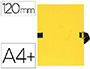 CHEMISE EXACOMPTA CARTON PAPIER TOIL 240X320MM DOS EXTENSIBLE 120MM SANGLE COTON BOUCLE CRANTE COLORIS JAUNE