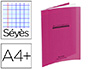 CAHIER PIQU CONQURANT CLASSIQUE COUVERTURE POLYPROPYLNE RIGIDE TRANSPARENTE A4+ 24X32CM 96 PAGES 90G SYS VIOLET