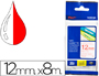 RUBAN LAMIN TZE POUR TITREUSE BROTHER P-TOUCH TZE232 12MM COLORIS IMPRESSION ROUGE/BLANC