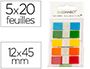 MARQUE-PAGES Q-CONNECT MINI KIT POCHE 12X45MM 130F COLORIS ASSORTIS BLEU ROUGE JAUNE VERT ORANGE LOT 5X20 UNITS